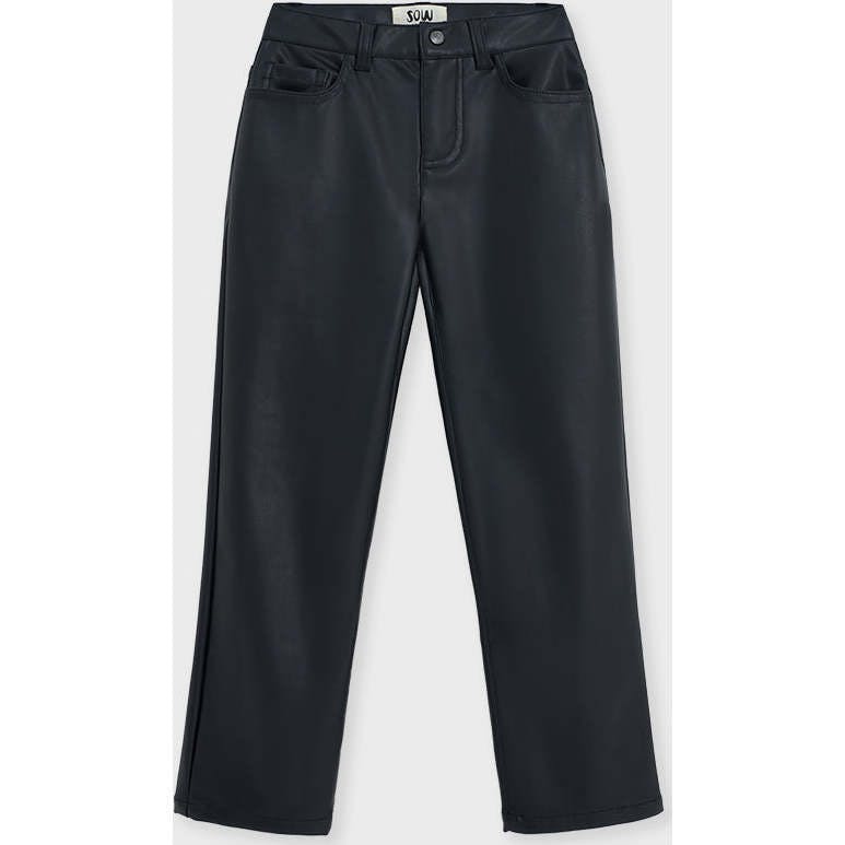 Faux Leather Straight Leg Pant
