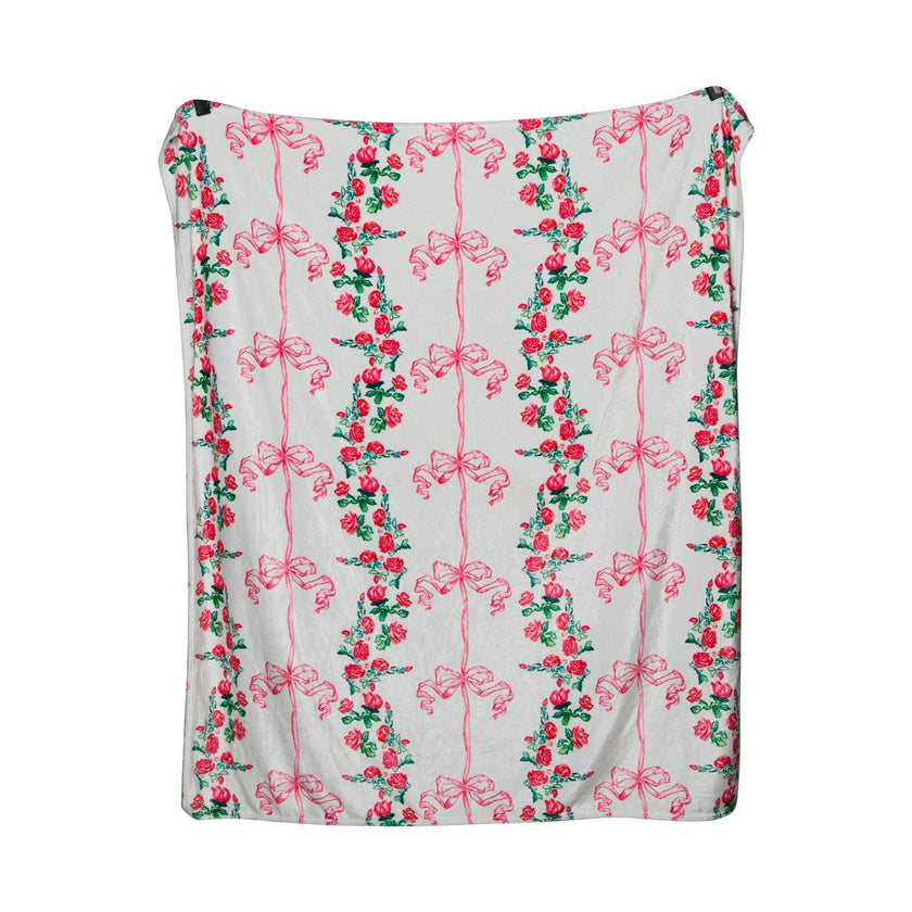 Floral Bow Minky Blanket