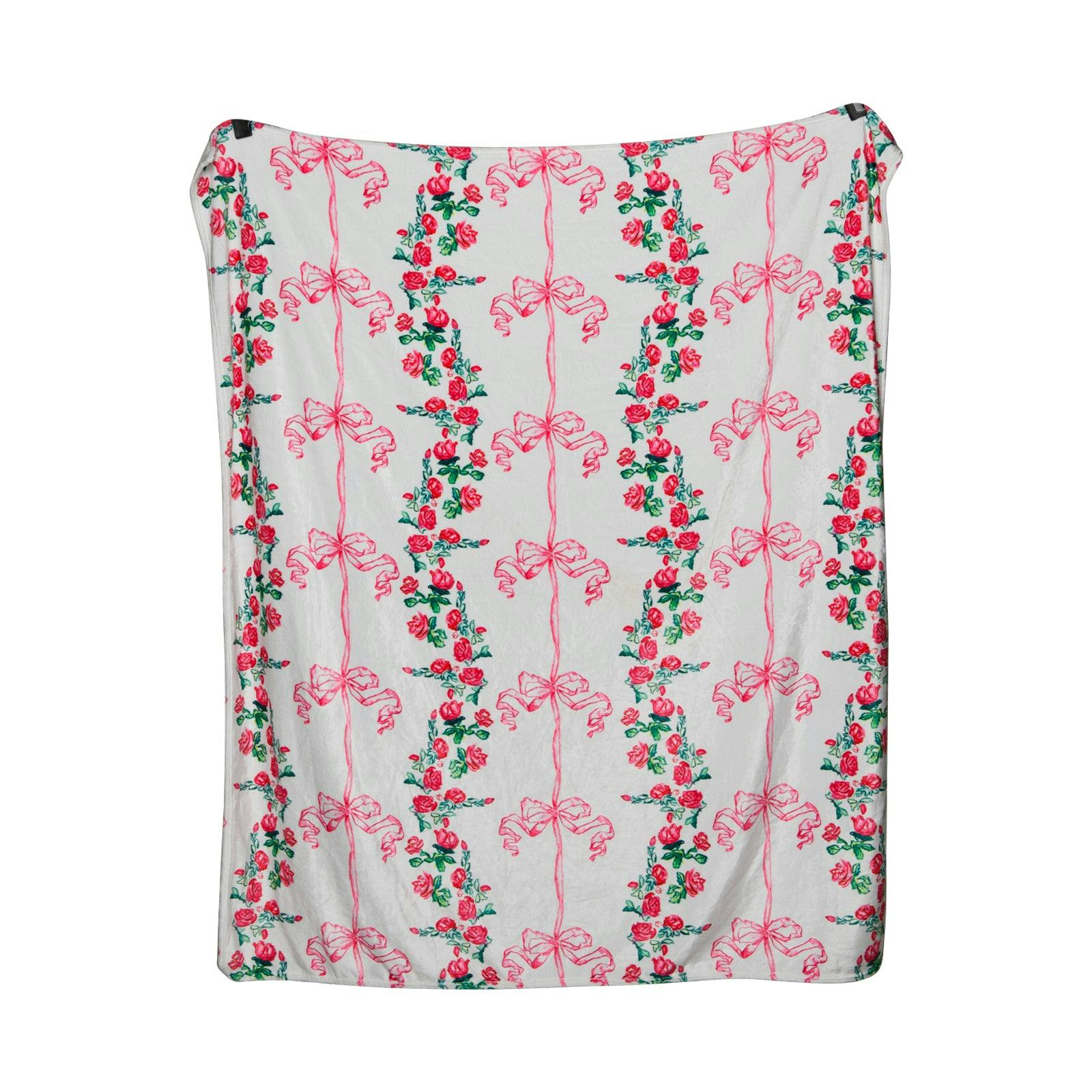 Floral Bow Minky Blanket