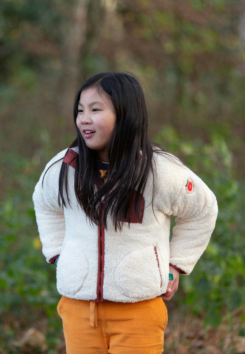 Cream Zip Up Cosy Recycled Fleece Jacket, Cream