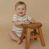 Organic Short Sleeve Bubble Romper - Terra Stripes