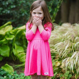 Twirly Dress in Neon Pink