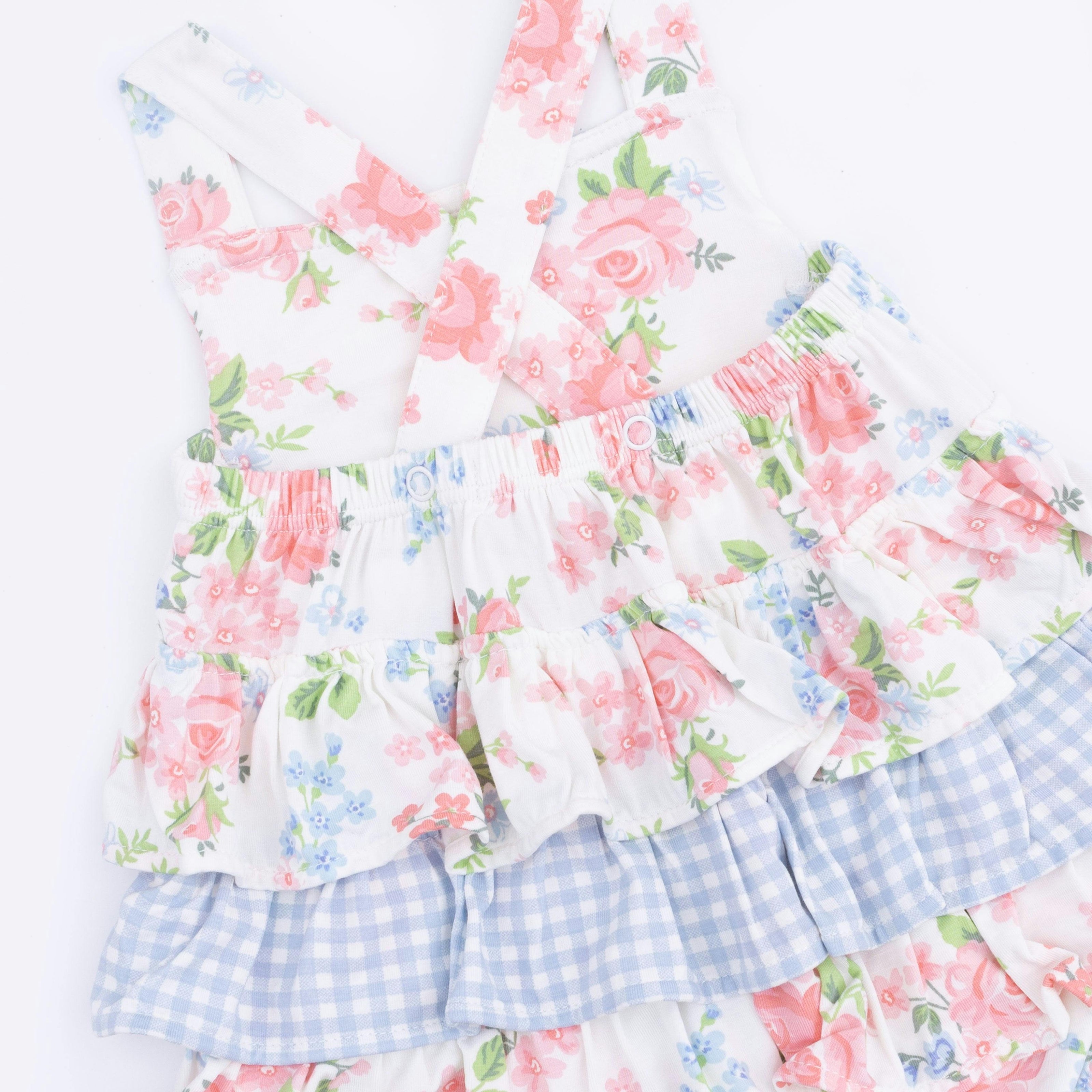 Cute Little Roses - Ruffle Sunsuit