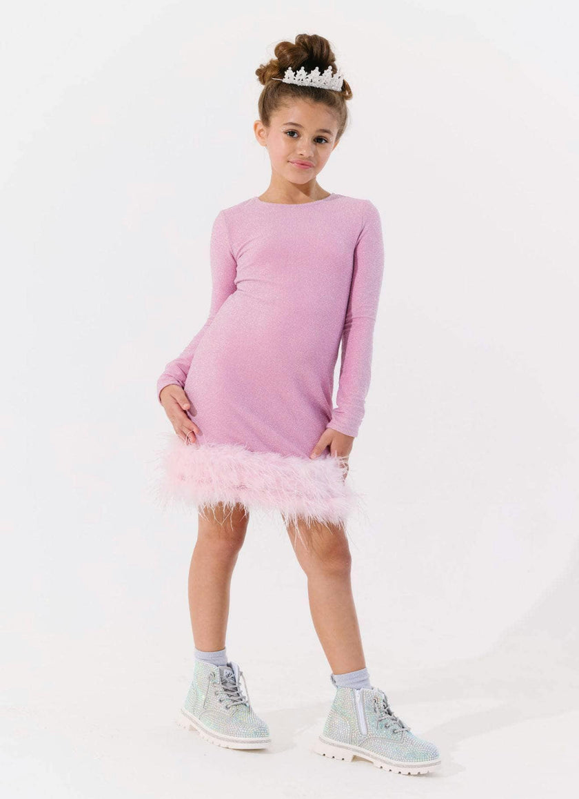 Pink Shimmer Feather Dress