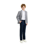 Gray Parker Striped Blazer Suit Set with Shirt