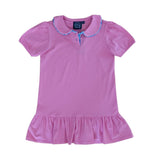 Pink Polo Dress with Blue Block Trim