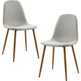 Minimalista Fabric Dining Chair with Wood Grain Metal Legs