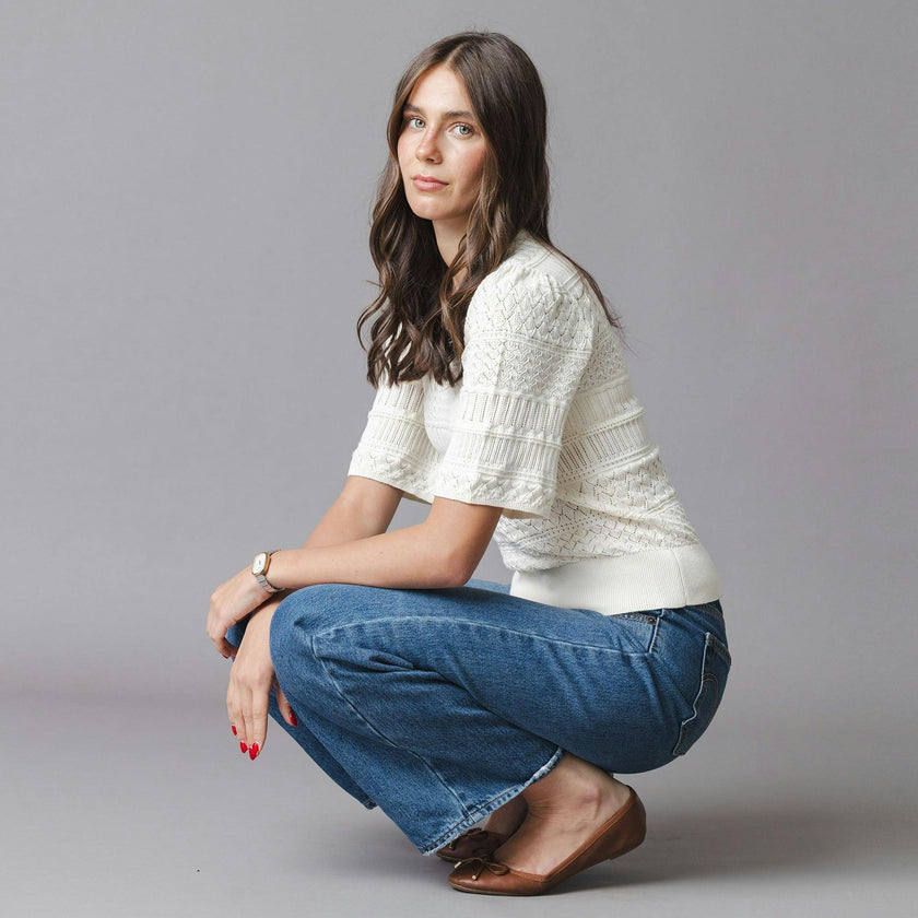 Organic Bell Sleeve Sweater Top