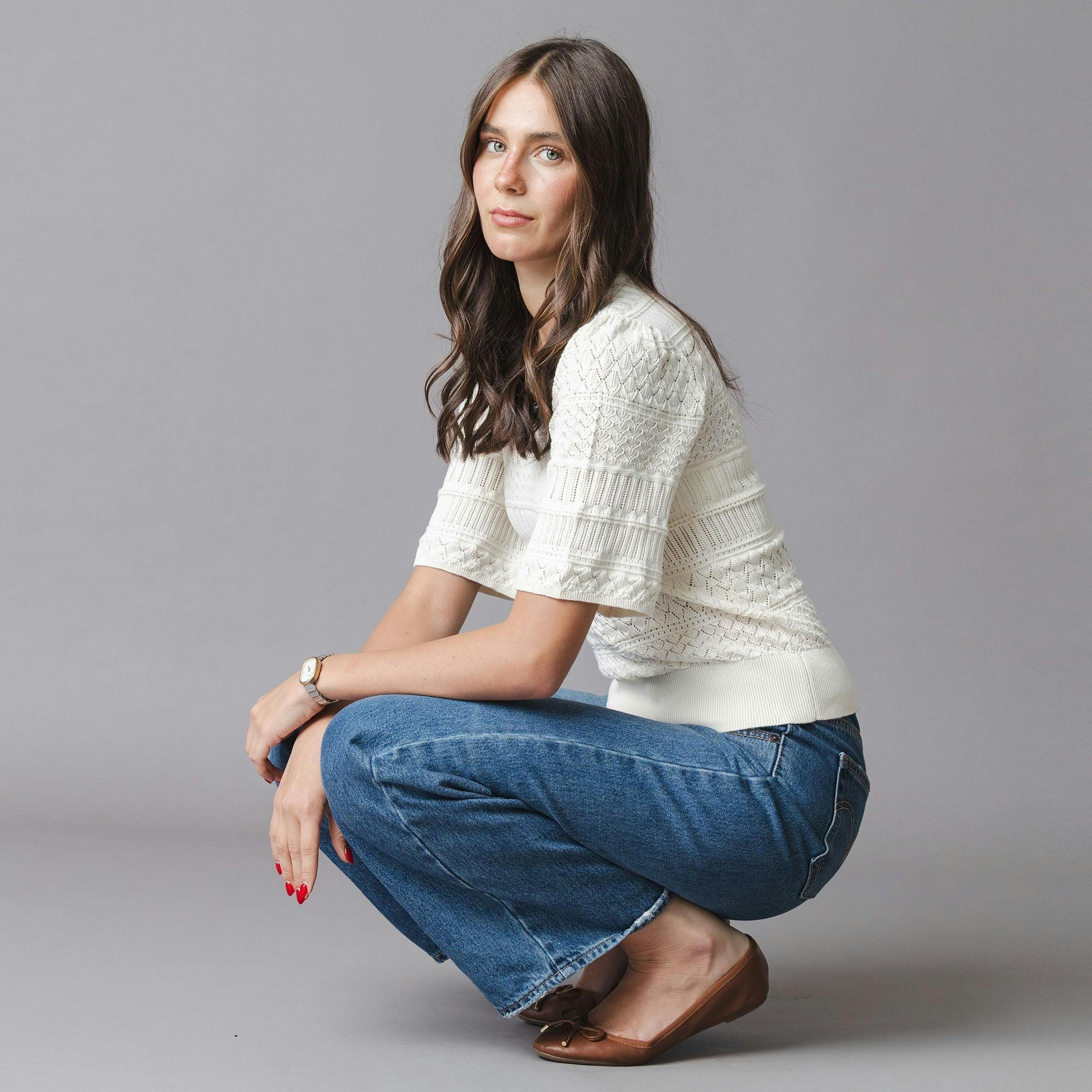 Organic Bell Sleeve Sweater Top