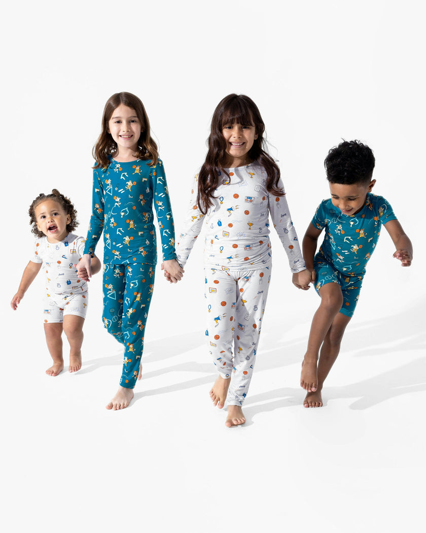Basketball Pups Bamboo Kids Pajama Short Set