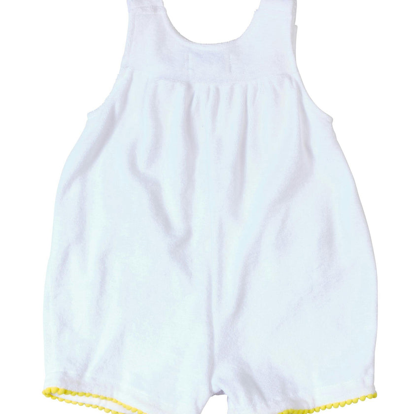 Terry Romper With Pom Poms