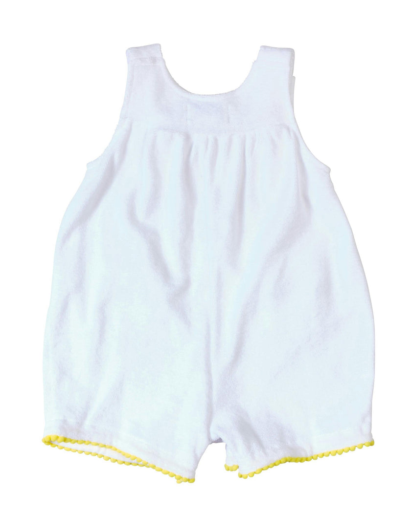 Terry Romper With Pom Poms