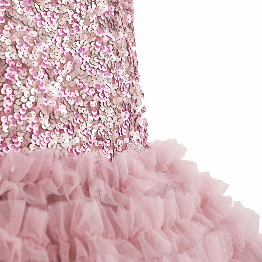 Pink Sequin & Tulle Party Dress