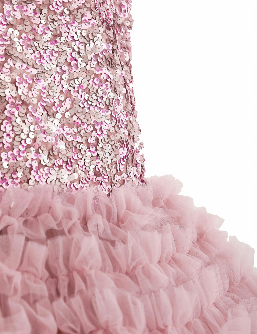 Pink Sequin & Tulle Party Dress