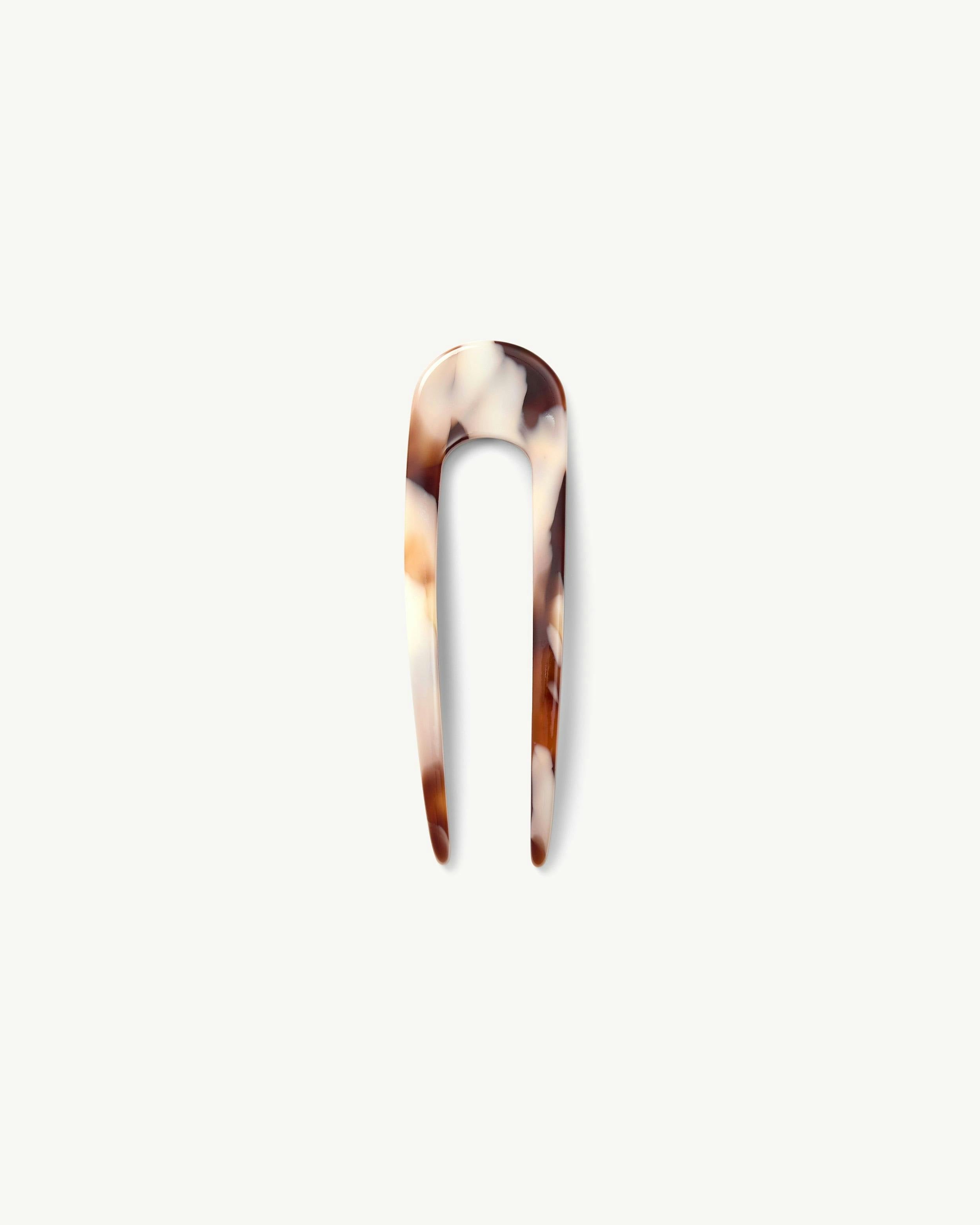 Mini French Hair Pin in Mocha