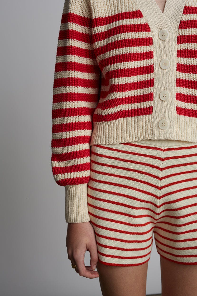 LEA STRIPE SHORT | IVORY + ROSSO