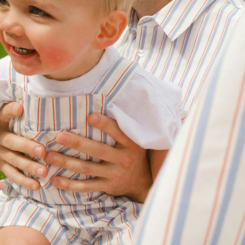 Baby Boys Alex Overalls in Heritage Stripe
