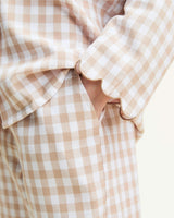 Kid's Twill Colette Pajama Set in Camel Gingham