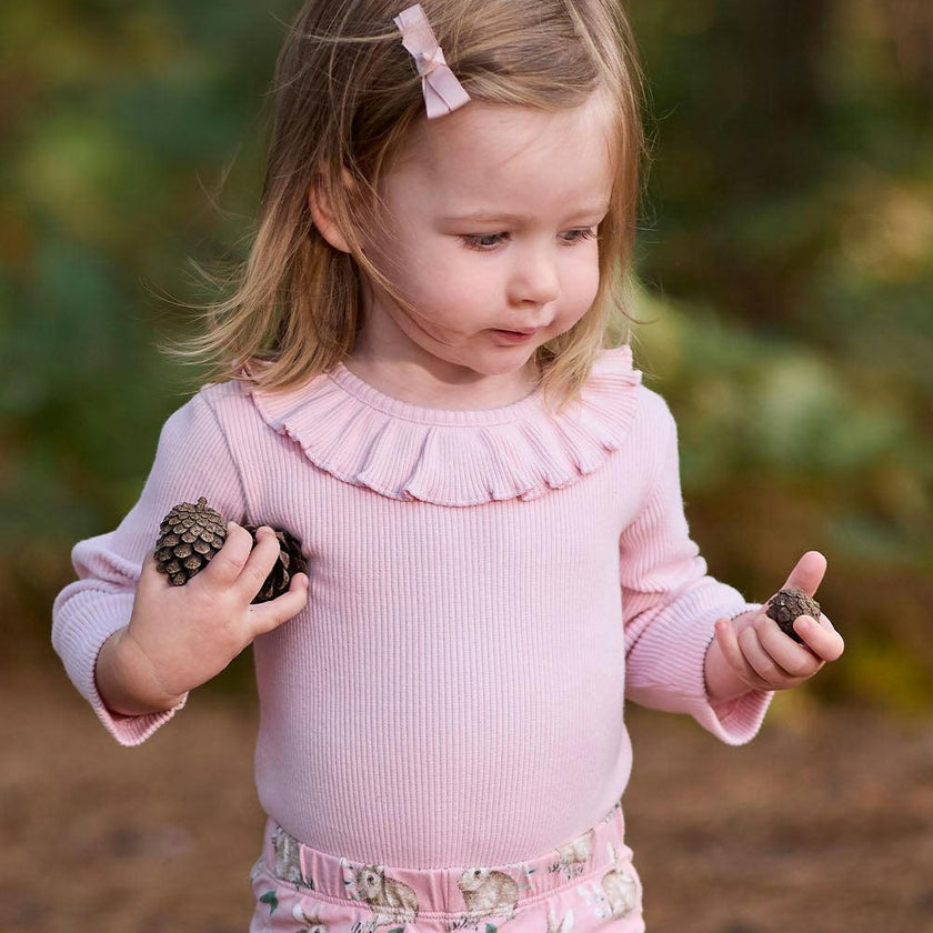 Baby Long Sleeved Grace Willow Bodysuit in Dusty Pink