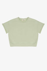 French Terry Rollup Sleeve Waistband Tee