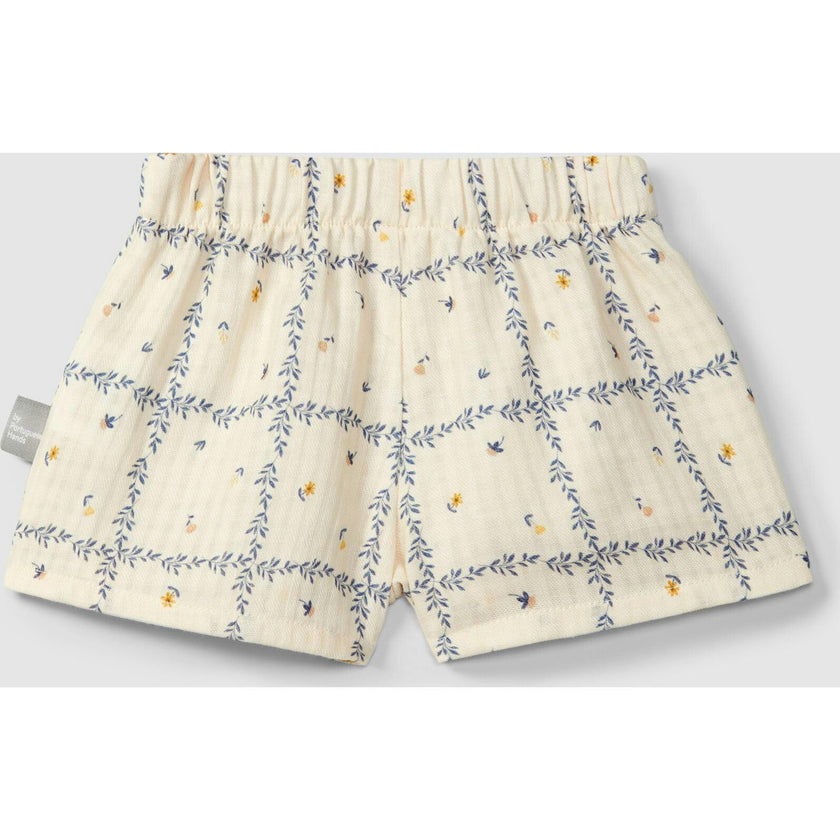 Woven Leaf Print Shorts