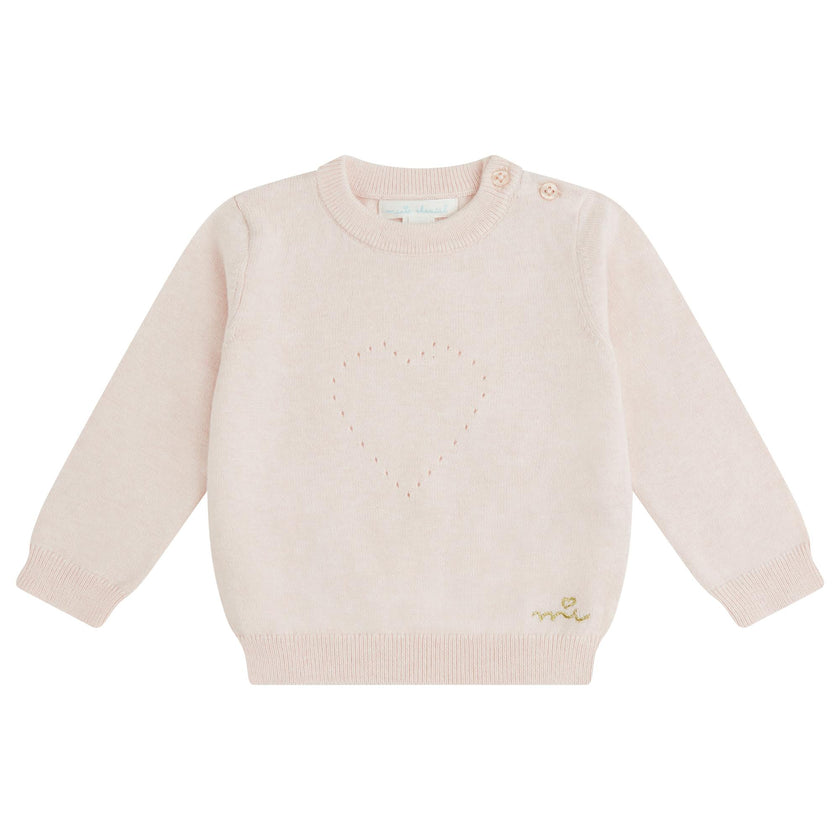 Pointelle Heart Crawler Set - Pink