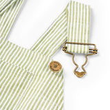 Olive Seersucker Overalls