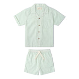 Organic Shirt & Shorts Set - Basil Stripes
