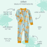 SHAWN Snug-fit Footless Baby Pajamas for Boys & Girls