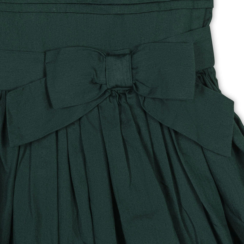Baby Organic Special Occasion Pleated Sateen Party Dress, Green