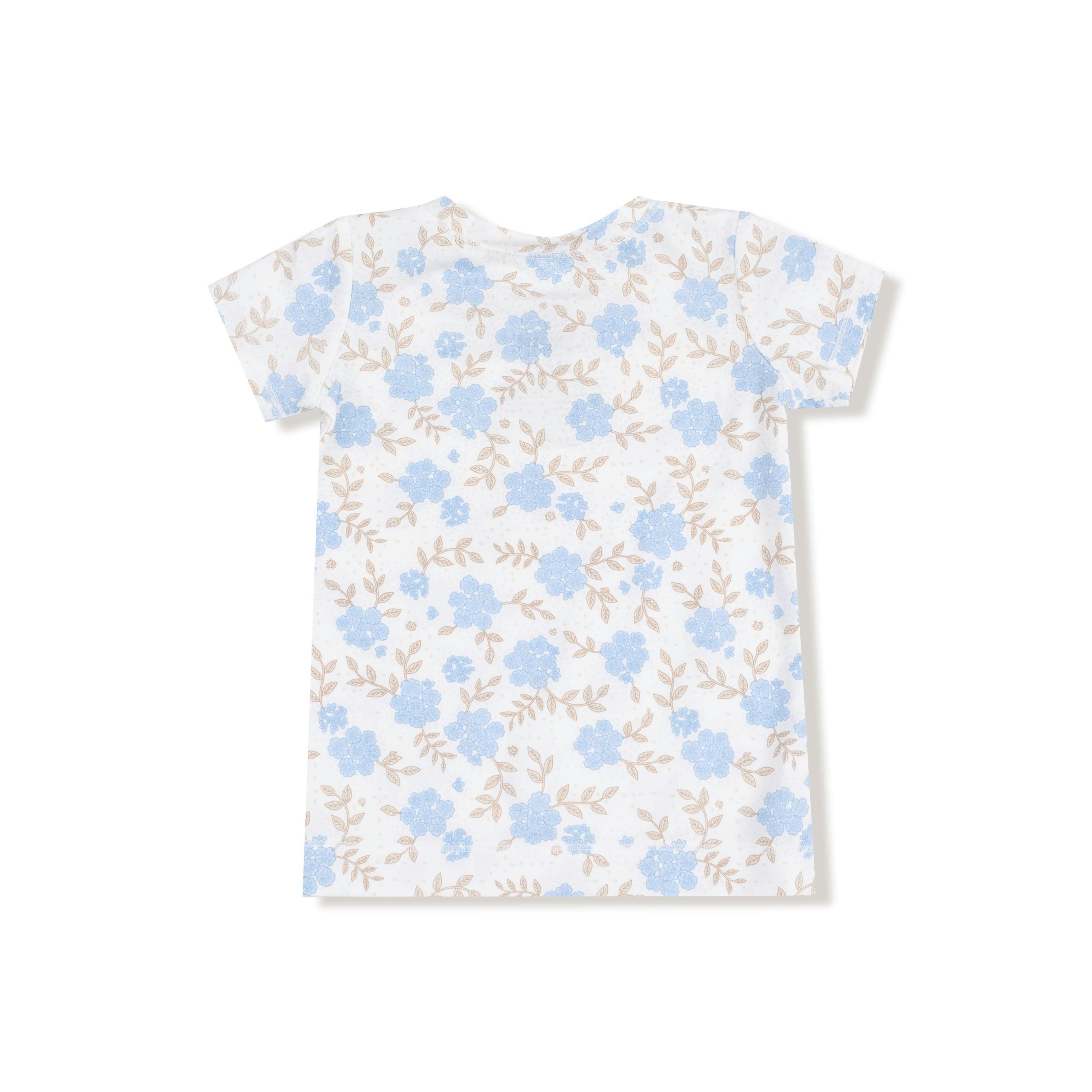 Baby Blue Floral - Short Sleeve Loungewear Set