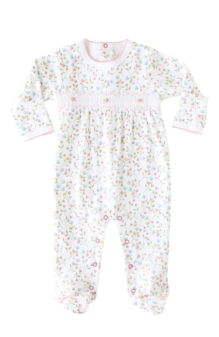 Pink Arabella Smocked Footie