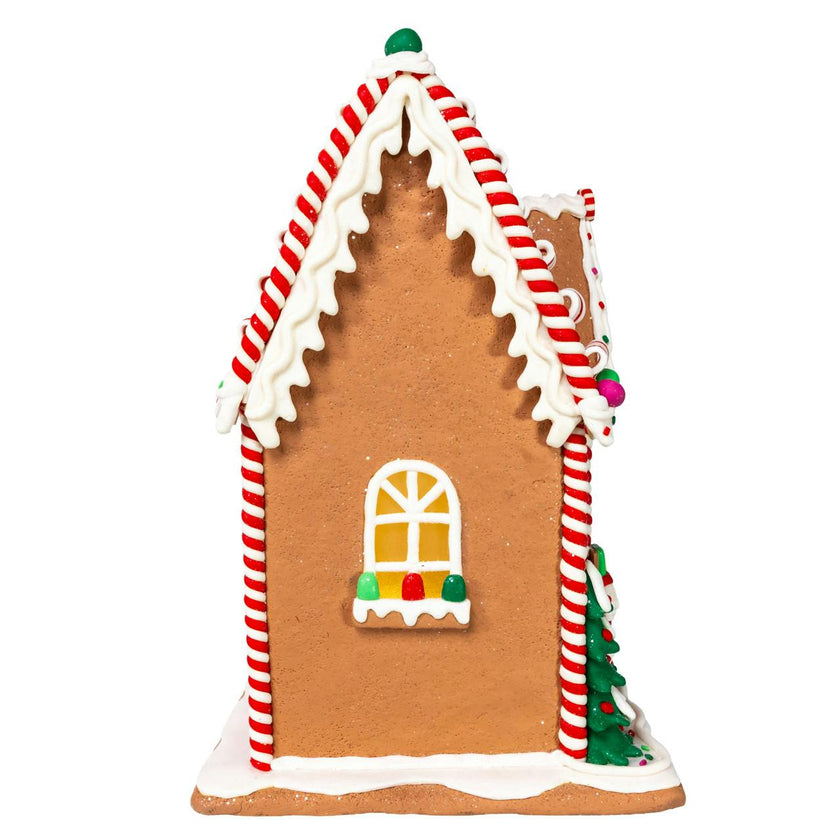 Kurt Adler 14-Inch Battery Operated Candy Stripe Gingerbread House