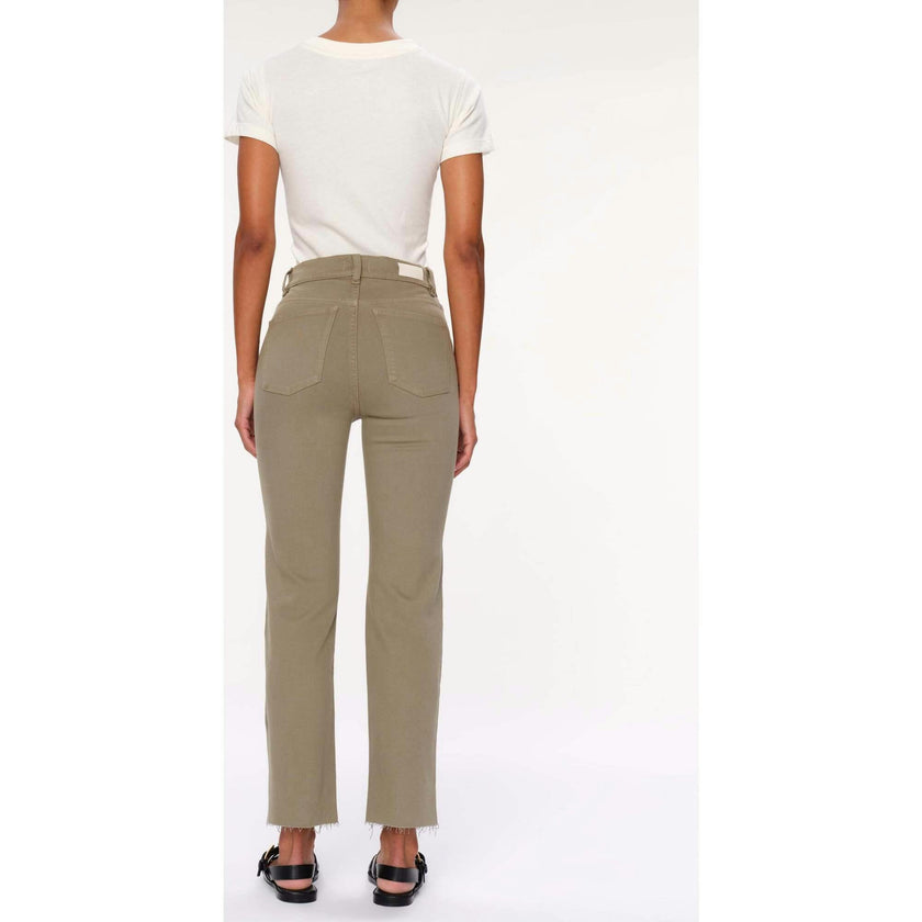 Patti Straight High Rise Ankle Jeans | Pale Green
