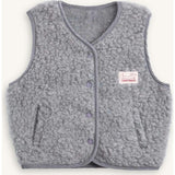 children's merino wool vest - stone grey
