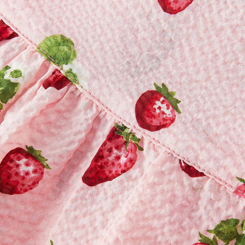 Strawberry Ruffle Collar Dress