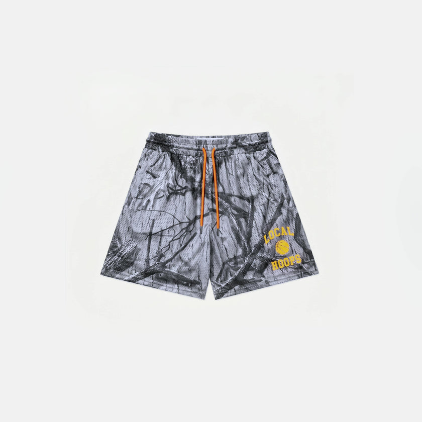 Kids Grey Camo Game Shorts