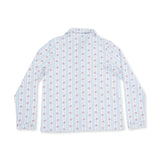 Anna Floral Stripe - Adult Long Sleeve Coat Style and Pant With Pockets