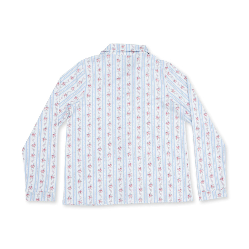 Anna Floral Stripe - Adult Long Sleeve Coat Style and Pant With Pockets