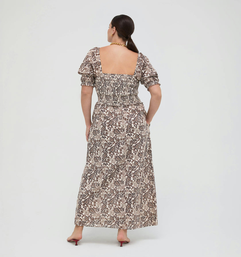The Malene Nap Dress -  Chedworth Paisley Brown