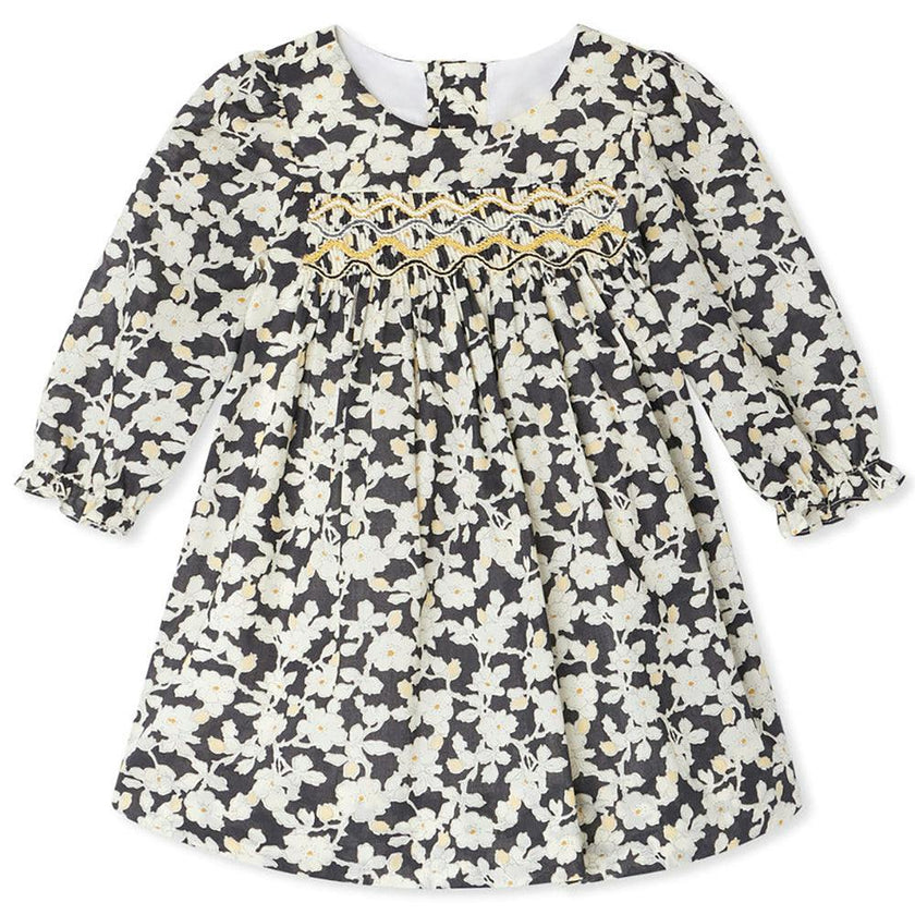 Jailys Fleurs Gold Thread Baby Dress Black