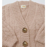 Baby Fuzzy Ribbed V-Neck Cardigan