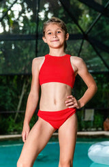 Meredith - Crinkle Two Piece Tankini Swimsuit