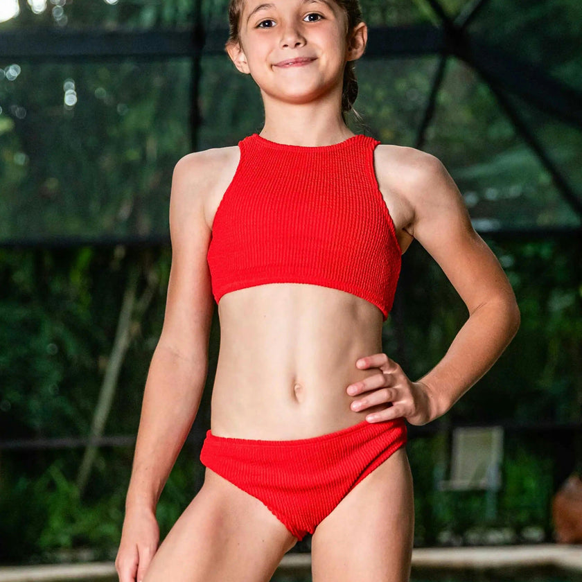 Meredith - Crinkle Two Piece Tankini Swimsuit