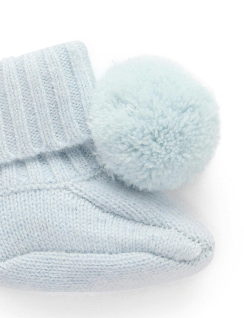 Cashmere Booties Pale Blue Melange