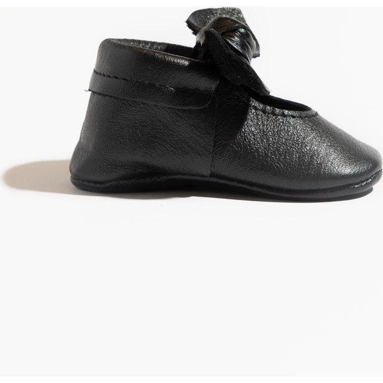 Ebony Knotted Bow Baby Shoe