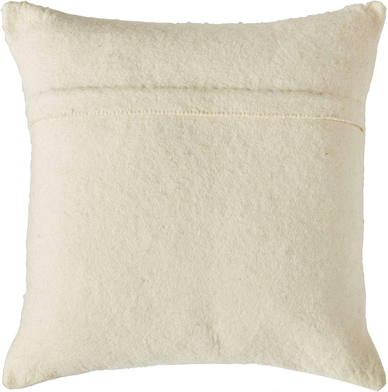 Hand Felted Wool Pillow - Gray Antlers Cream - 20