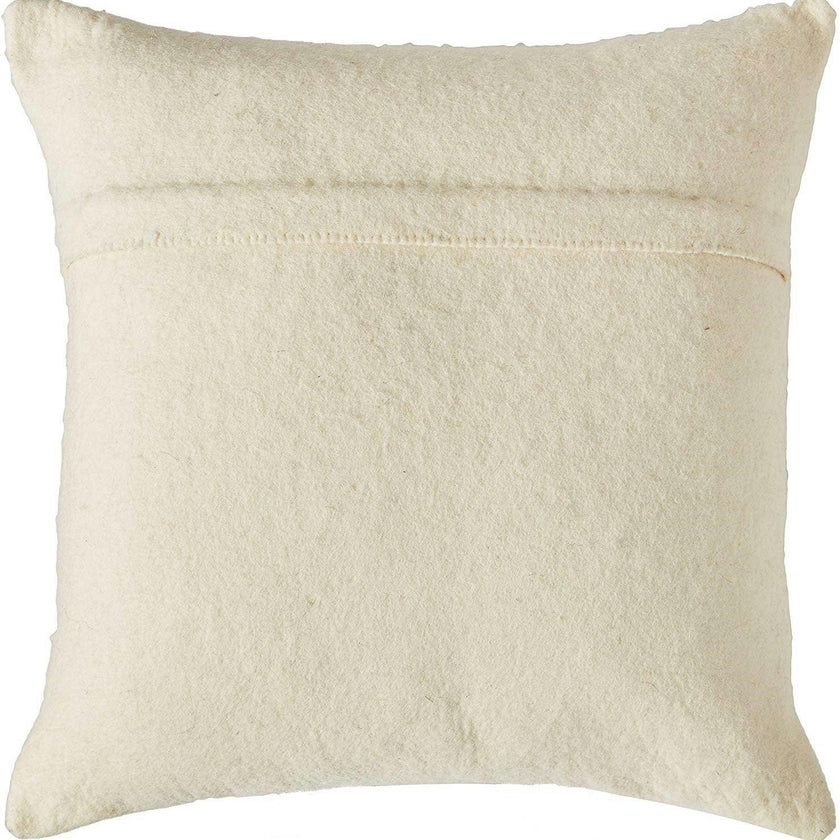 Hand Felted Wool Pillow - Gray Antlers Cream - 20" Arcadia Home