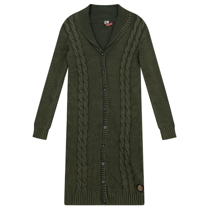 Cable Knit Long Cardigan