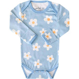 Ultra Soft Long Sleeve Overlap Shoulders Bodysuit, Prints